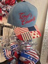 Load image into Gallery viewer, God's Country Embroidered Denim Trucker Hat - Jeans Jewels and Jesus Boutique
