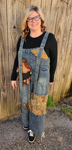 Load image into Gallery viewer, Denim Patched Capri Overalls
