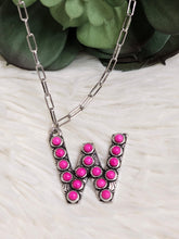 Load image into Gallery viewer, Initial Stone Pendant Necklace -17 Letters - Jeans Jewels and Jesus Boutique
