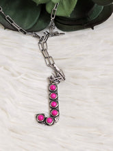 Load image into Gallery viewer, Initial Stone Pendant Necklace -17 Letters - Jeans Jewels and Jesus Boutique
