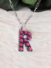 Load image into Gallery viewer, Initial Stone Pendant Necklace -17 Letters - Jeans Jewels and Jesus Boutique
