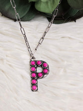 Load image into Gallery viewer, Initial Stone Pendant Necklace -17 Letters - Jeans Jewels and Jesus Boutique

