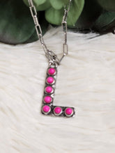 Load image into Gallery viewer, Initial Stone Pendant Necklace -17 Letters - Jeans Jewels and Jesus Boutique
