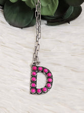 Load image into Gallery viewer, Initial Stone Pendant Necklace -17 Letters - Jeans Jewels and Jesus Boutique
