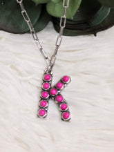 Load image into Gallery viewer, Initial Stone Pendant Necklace -17 Letters - Jeans Jewels and Jesus Boutique
