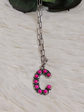 Load image into Gallery viewer, Initial Stone Pendant Necklace -17 Letters - Jeans Jewels and Jesus Boutique

