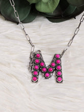 Load image into Gallery viewer, Initial Stone Pendant Necklace -17 Letters - Jeans Jewels and Jesus Boutique
