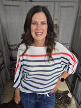 Load image into Gallery viewer, Italian Made-Red White &amp; Blue Sweater-One Size - Jeans Jewels and Jesus Boutique
