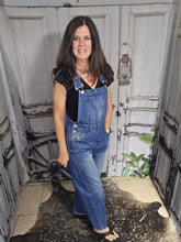 Load image into Gallery viewer, Medium Wash Barrel Jean Overalls - Jeans Jewels and Jesus Boutique
