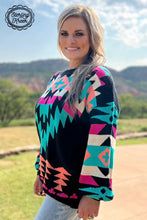 Load image into Gallery viewer, Western Lights Aztec Sweater
