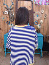 Load image into Gallery viewer, Oversized Stripe Casual Knit Top- Blue/Cream - Jeans Jewels and Jesus Boutique
