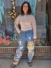 Load image into Gallery viewer, Paper Lace Butterfly Patchwork Pants - Jeans Jewels and Jesus Boutique
