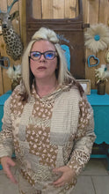 Load and play video in Gallery viewer, Brown and Pink Quilted Patch Lounge Short Set
