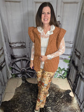 Load image into Gallery viewer, Quilted Knit Ruffle Sleeved Vest-Rust - Jeans Jewels and Jesus Boutique
