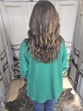 Load image into Gallery viewer, Ribbed Long-Sleeved Top-Green - Jeans Jewels and Jesus Boutique
