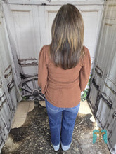Load image into Gallery viewer, Ribbed Longsleeve Solid Top-Brown - Jeans Jewels and Jesus Boutique
