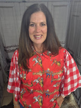 Load image into Gallery viewer, Wild West Retro w/Gingham Sleeve

