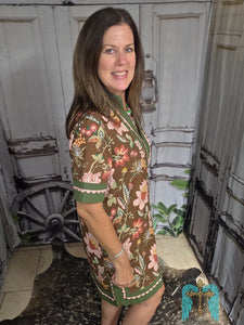 Floral Scalloped Border Dress