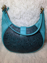 Load image into Gallery viewer, Alanna Embossed Leather Bag-Turquoise
