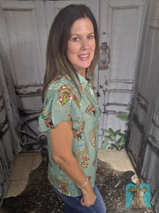 Howdy Flutter Sleeve Blouse