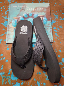Yellow Box "Wally" Black Flip Flop