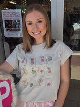 Load image into Gallery viewer, Mahjong Cap Sleeve Tee with Crystals
