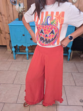 Load image into Gallery viewer, Western Ruffled Wide Leg Pants-Orange
