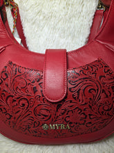 Load image into Gallery viewer, Alanna Embossed Leather Bag-Red

