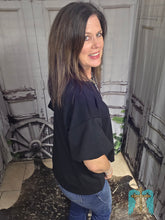 Load image into Gallery viewer, Modal Soft Knit Bubble Sleeved Top-Black
