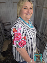 Load image into Gallery viewer, Aztec Top With Emcroidered Sleeves
