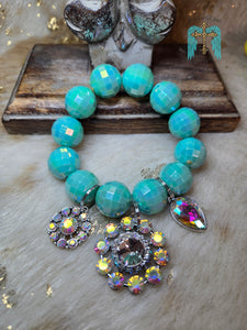 Chunky Beaded Charm Bracelet