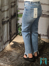 Load image into Gallery viewer, Risen Medium Wash HR Straight Cropped Distressed Jean
