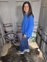 Load image into Gallery viewer, Brushed Crew Neck Sweater-Ocean Blue
