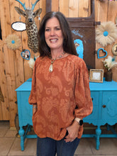 Load image into Gallery viewer, Umgee Desert Bloom Terracotta Blouse
