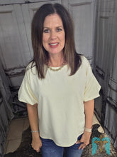 Load image into Gallery viewer, Modal Soft Knit Bubble Sleeved Top-Cream
