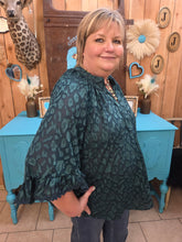 Load image into Gallery viewer, Umgee Teal Leopard Whisper Top
