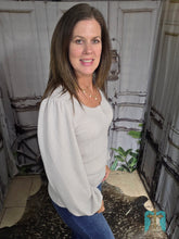 Load image into Gallery viewer, Ribbed Longsleeve Solid Top-Oatmeal
