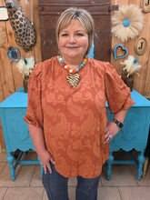 Load image into Gallery viewer, Umgee Desert Bloom Terracotta Blouse
