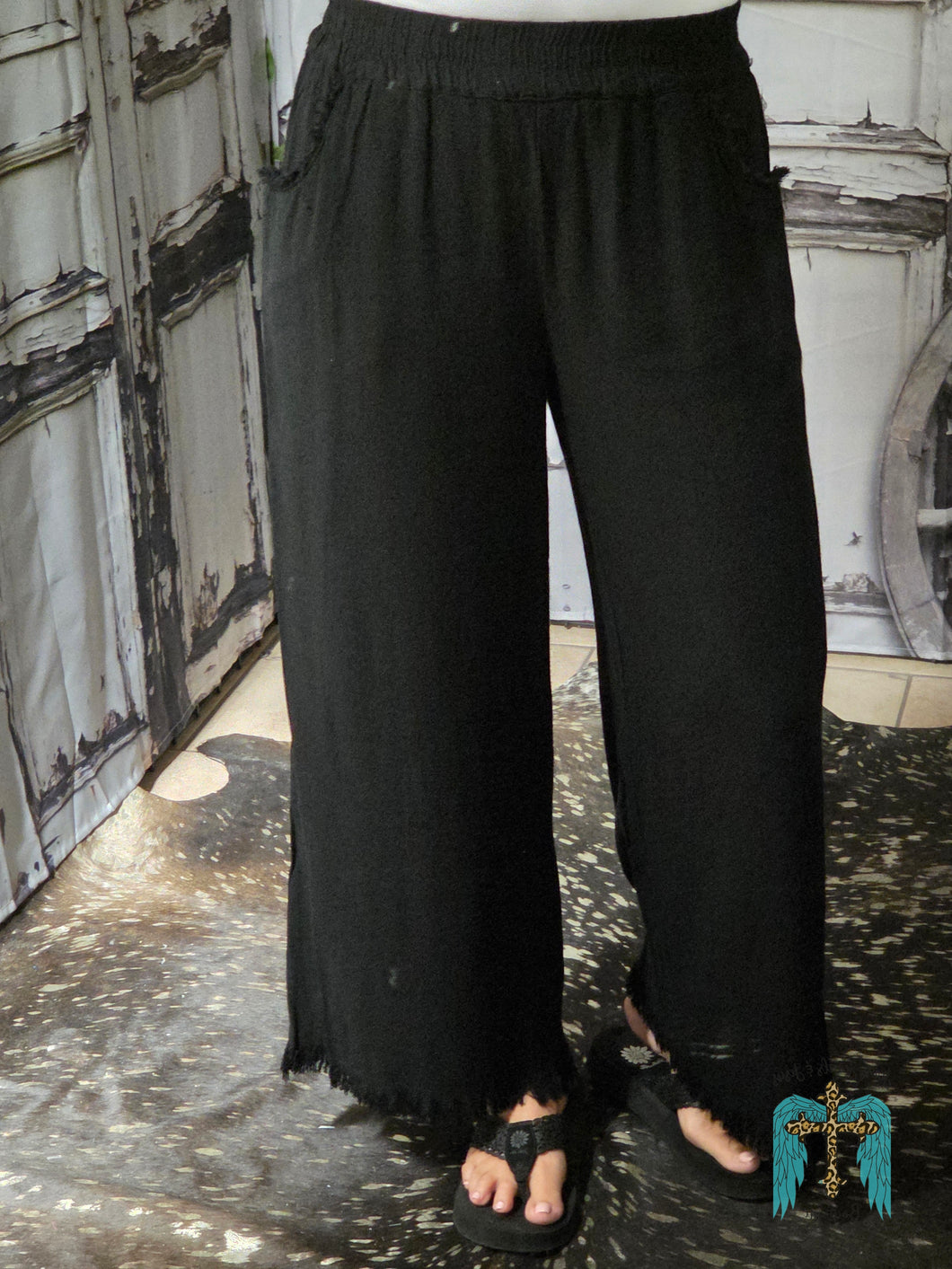 Umgee Linen Pants-Black