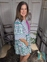 Load image into Gallery viewer, Emerald Mixed Baby Doll Dress
