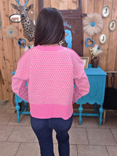 Load image into Gallery viewer, Geometric Check Sweater-Pink
