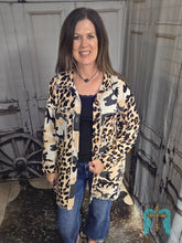 Load image into Gallery viewer, Leopard And Indian Headdress Linen Button Down Shirt/Jacket
