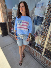 Load image into Gallery viewer, 4th Of July Patchwork Top-Light Blue
