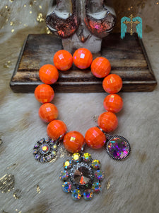 Chunky Beaded Charm Bracelet