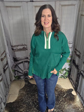 Load image into Gallery viewer, Ribbed Long-Sleeved Top-Green
