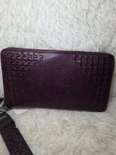Load image into Gallery viewer, Zidana Elko Braided Veg Tanned Leather Wallet-Merlot Smoke
