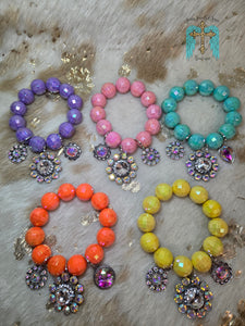 Chunky Beaded Charm Bracelet