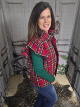 Load image into Gallery viewer, Plaid Ruffled Puffer Vest
