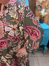 Load image into Gallery viewer, Umgee Olive Floral Tiered Maxi Dress
