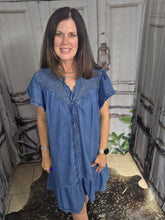 Load image into Gallery viewer, Umgee Denim Ruffle Dress
